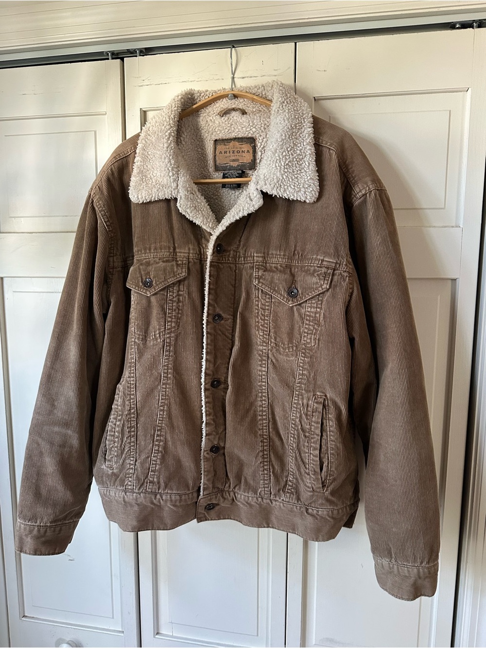 Arizona Jean Company Brown Sherpa-Lined Corduroy Trucker Jacket